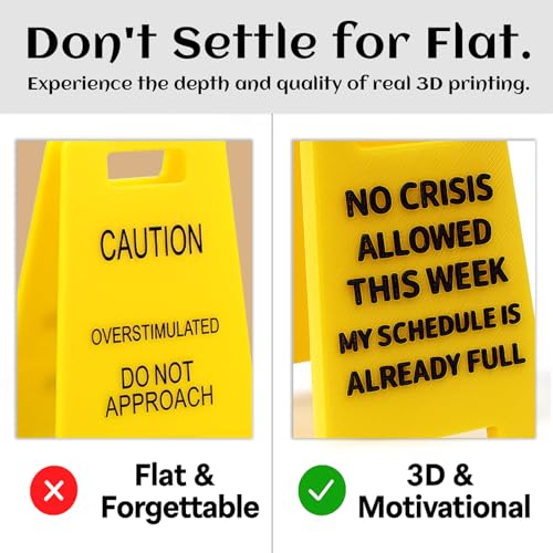 No Crisis Allowed This Week Office Desk Decor Sign, 3D Printed Double-Sided, Motivational Quote Decorations for Cubicle, Funny Coworker Gifts for Women Men, Gag Team Gift for Teammate Employee Boss - color: NO CRISIS ALLOWED