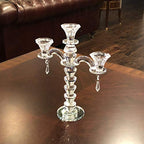 allgala Candle Holder, 3-Arm Crystal Candelabra Taper Candlestick Candle Holder Centerpiece for Home Wedding Event and Party Festival - size: 3 Arm