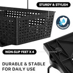 Simple Houseware 2 Tier Bathroom Organizer Tray Pull-Out Sliding Drawer, Under Sink Storage, Black - color: Black