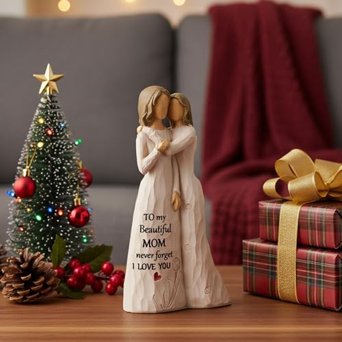 NAN ZAI NAN FANG Mother Daughter Figurine Gifts for Mom from Daughter 5.5" Resin Sculpted Hand-Painted Figure Birthday Mothers Day Thanksgiving for Moms Mother-in-Law - style: Mother and Daughter Embracing
