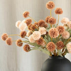 Artificial Flowers with Vase for Home Decor - Faux Mum Flower Arrangement Centerpiece, 12 Stems Beige and Brown Silk Flowers in Black Iron Vase for Dining Table Living Room Office Bedroom - size: Beige/Brown in vase