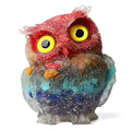 LAIDANLA 2.4" 7 Chakra Owl Figurine Natural Healing Crystal Cute Owl Animal Statue Pocket Sculpture Reiki Spiritual Energy Gemstone Home Office Room Desk Decor Gifts - color: J-7 Chakra