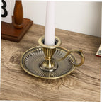 IMIKEYA Vintage Handheld Candlestick Holder Retro Candle Stand Handle for Home Unique Tabletop Centerpiece for Weddings Anniversaries and Special Occasions