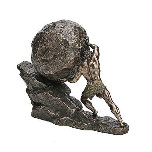 Veronese Design 8 1/8 Inch Sisyphus and The Eternal Boulder Cold Cast Resin Bronze Finish Statue Home Decor - color: Cold Cast Bronze Finish