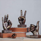 Nice purchase Hand Finger Gesture Desk Statues Fingers Sculpture Creative Home Living Room Cabinet Shelf Decoration (Thumbs-up in Silver) - color: Thumbs-up in Silver