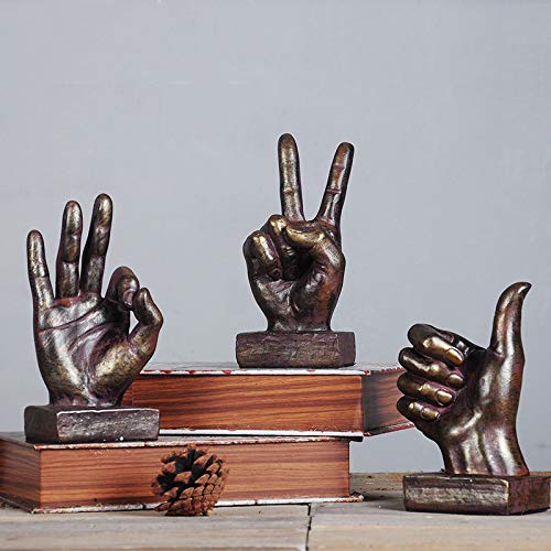 Nice purchase Hand Finger Gesture Desk Statues Fingers Sculpture Creative Home Living Room Cabinet Shelf Decoration (OK Gesture in Silver) - color: Ok Gesture in Silver