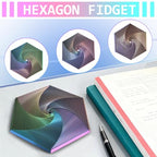 Fractal Fidget Hexagon - Suitable for Relieving Stress, Anxiety, and Tension | Autism, ADHD | Desk Adult Fidgeting Stress Relief Gift (Golden Purple Orange 35 Rings) - color: Golden Purple Orange 35 Rings