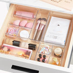 Vtopmart 15 PCS Clear Plastic Drawer Organizers Set, 4-Size Versatile Bathroom and Vanity Organizer Trays, Non-Slip Storage Containers for Makeup, Jewelries, Bedroom，Kitchen Utensils and Office - style: 15 PCS