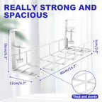 Under Desk Cable Management Tray, 31.5'' No Drill Heavy Duty Steel Cable Tray Organizers, Wire Management Tray Cable Rack with Clamp Mount, Adjustable Metal Under Desk Tray (White, 2 Pack) - color: White, size: 2 Pack