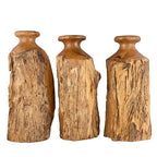 Vitex Pubescens Vahl Wooden Vase, Handcrafted from a Single Block of Natural Wood, Unique Decorative Vase, 11.8" H x 5"x6.5" D