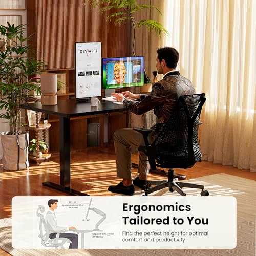 ErGear Height Adjustable Electric Standing Desk, 48 x 24 Inches Sit Stand up Desk, Memory Computer Home Office Desk, Black - color: Black, size: 47.2 X 23.6 Inches