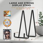 IPAME 10 Inch Large Plate Stands for Display - Metal Plate Holder Display Stand + Small Easels Picture Stand for Book, Platter, Plaque, Photo Frame, Tabletop Art (2 Pack) - size: 10 Inch