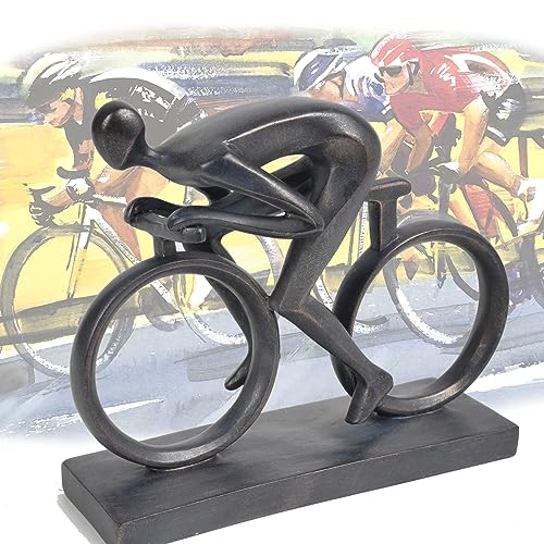 Resin Bike Black Statues Sculptures - Home Decor Shelf Decor Inspirational Decorations Bicycle Enthusiasts Gifts Office Table Aesthetic Decor for Shelves Accents 8.25 * 2.5 * 6.5 Inch