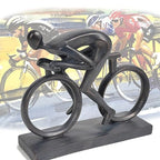 Resin Bike Black Statues Sculptures - Home Decor Shelf Decor Inspirational Decorations Bicycle Enthusiasts Gifts Office Table Aesthetic Decor for Shelves Accents 8.25 * 2.5 * 6.5 Inch