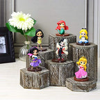 MOOCA Wooden 6 Pcs Hexagon Risers for Display Jewelry and Accessories Display Stand, Coffee - color: Coffee, 6 Pieces