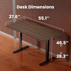ErGear Height Adjustable Electric Standing Desk, 55 x 28 Inches Sit Stand up Desk, Memory Computer Home Office Desk, Dark Walnut - color: Dark Walnut, size: 55.1 X 27.6 Inches