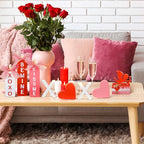 Vercraft 11 Pcs Valentine's Day Table Decorations XOXO Tiered Tray Decor Love Centerpiece Pink Wooden Books Home Table Top Decor for Wedding Party Supplies - style: Xoxo