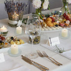 Candleholder Glass Candle Holder Plates Set of 6, Round Glass Candle Tray Plates for Dining Wedding Christmas Party Evening Light, Clear - color: Clear