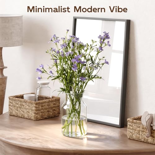 Clear Glass Vase, 4.7x7.8-inch Glass Flower Vase for Plants, Wide Mouth Vase for Home, Wedding, Living Room, Dining Table - size: 4.7”Wx7.8"H