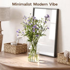 Clear Glass Vase, 4.7x7.8-inch Glass Flower Vase for Plants, Wide Mouth Vase for Home, Wedding, Living Room, Dining Table - size: 4.7”Wx7.8"H