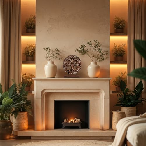 Decozen Solid Wood Tree Sculpture, Christmas Decorations, Home Decor, Living Room, Boho, Coffee Table, Centerpiece Table Decorations, Mantle, Dining Gift for Mom, Shelf, Farmhouse, Mothers Day Gifts - color: Berton