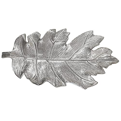 BBH Home's Handmade Silver Novelty Shaped Aluminium Tray 8.26 x 4.13 x 0.9 AMBBVK053AB2020 - color: Silver