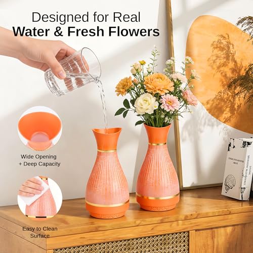 3-in-1 Vase Bluetooth Speaker With Ambient Light & White Noise, 8H Playtime, Water-Safe Flower Vase for Bedroom, Living Room Decor, Mother's Day,Birthday Gift for Women, Mom, Wife or Girlfriend - color: Orange