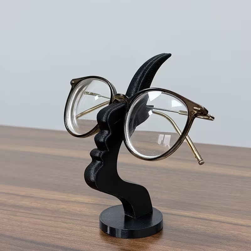 A Black Face-Shaped Creative Stand For The Desk.An Interesting Small Decorative Item.A Creative Human-Shaped Figurine - color: Black