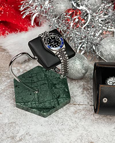 LYS&LYX Watch stand watch display stand watch holder watch Handcrafted watch holder (1-green/silver/black) - color: green/silver/black