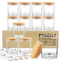 SUPMIND 12 Pack Glass Candle Jars-10oz Clear Empty Candle Jars with Bamboo Lids and Sticky Labels, Bulk Candle Jars for Making Candles Containers - Dishwasher Safe - color: Clear, size: 10oz