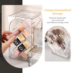 INVSSENE Stackable Makeup Organizer Countertop, Storage Perfume Skincare Cosmetic Lipstick Face Mask Makeup Brush Palettes, Ideal for Vanity Bathroom Counter - color: 3516 Clear