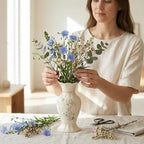 Belleek Irish Flax Vase - White Flower Vase Handcrafted Fine Parian China Irish Decor, 3.5" W x 7" H - size: 7-Inch
