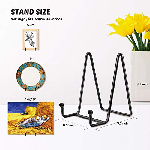 Mocoosy 2 Pack 4 Inch Plate Stands for Display - Black Iron Easel Plate Holder Display Stands Metal Frame Holder Stands for Pictures, Photo, Decorative Plate Dish and Tabletop Art - color: Black, size: 4 Inch