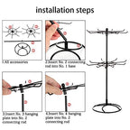 2 Tier Jewelry Display Holder,Retail Spinner Display Stand,Rotating Bracelet Storage Rack,Dressing Table,Black - color: Black 1Pcs