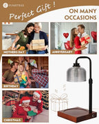 Candle Warmer Lamp with Timer Dimmable, Adjustable Height Candle Warmer,Mothers Day Birthday Gifts for Women Mom House Warming Gifts New Home, Wax Warmer for Jar Candles with 2 Bulbs - color: Gray