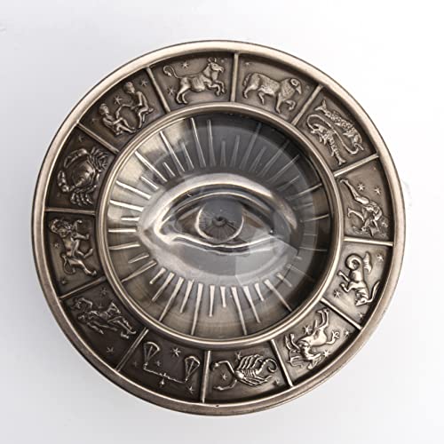 Veronese Design 2 3/4" Tall Eye of Providence Free Mason Trinket Box Cold Cast Resin Antique Bronze Finish Sculpture Gift