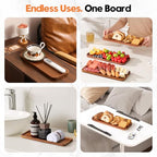 Small Solid Acacia Wood Serving Trays and Platters - Wooden Mini Charcuterie Boards, Rectangle Cheese Board for Food, Bathroom, Home Decor, Kitchen Counter,S,(10"x5.5", 1 Pack) - size: 10" x 5.5" x 0.6"