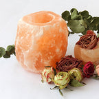 Himalayan Glow Hand Carved Himalayan Salt Candle Holders, Home Decor Item great as a Night light - size: 1 Count (Pack of 1)