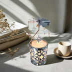 Carousel totary Candle Holder Spinning irthday Gifts for Women, Mom, Wife, Girlfriend, Sister, Her, Metal Windmill Tea Light for Female Friends (Silver Star) - color: Silver Star