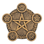 Star Candle Holder Pentacle Altar Plate Resin Tealight Holder Tray Witchcraft Altar Supplies for Witchcraft Wiccan Tarot Supplies