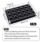 NBEADS 24 Shot Glass Tray Holder, Bar Acrylic Shot Glasses Holders Wine Glass Cup Serving Tray Cups Organizer Shot Glass Display Bar Accessories for Party, Bar, Club, Hole: 1.5" - color: Clear&black 24 Shot -- Hole: 1.5"