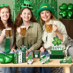 Vercraft 11 Pcs St. Patrick's Day Table Decorations Shamrocks Tiered Tray Home Decor Irish Centerpiece Decorative Wood Books Table Top Decor Clover Wooden Sign for Party Supplies - style: Shamrocks