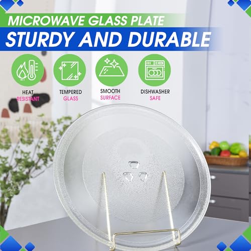 Microwave Plate Replacement 12-3/4” for 4358641 8172138 R9800455 Whirlpool Microwave Glass Plate - Rotating Glass Microwave Turntable Plate Oven Spinning Dish Tray For Better Reheating and Cooking - size: 12.75"