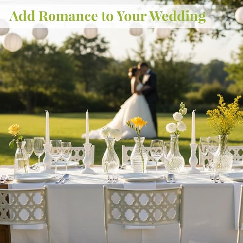 12 Pack Bud Vase in Bulk - BEAHOT Clear Flower Vases for Wedding Decorations, Glass Vase for Table Decorations, Small Vase for Home, Mother's Day, Centerpieces, Party, Office (Clear) - color: Clear