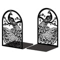 Peacoblue Metal Bookends for Shelves, Modern Decorative Heavy Duty Study Book Support Stoppers for Office, Desk, Shelf, Room 5.3"x4.3"x7.9" Cast Iron Simple Tall Bookends, 1 Pair (Peacock) - style: Peacock
