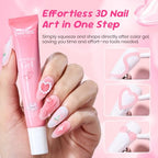 Beetles Pink 3D Nail Sculpting Gel for 3D Gel Nail Art, 15ml Professional Pink Sculpt Gel Easy One-Step Shaping No Wipe U V/LED Cure for DIY Salon Gifts for Women - color: 4-Pink 3D Gel Nail Art