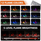 BVIUNTWO 3-Sided Glass Farmhouse Fireplace TV Stand for TVs Up to 100 Inch, Entertainment Center with 36" Electric Fireplace, 4 Drawers Storage,Brown - color: Brown
