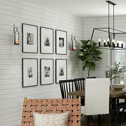 Hanging Wall Sconce Medieval Modern Wall Mounted Hurricane Candle Holder Glass & Metal Farmhouse Handcrafted Wall Art Decorations, Black HT21-0205B - color: Black