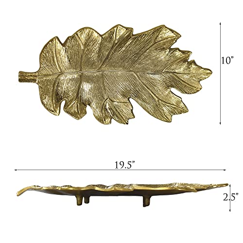 BBH Home's Handmade Gold Novelty Shaped Aluminium Tray 8.26 x 4.13 x 0.9 AMBBVK053AB2020 - color: Gold
