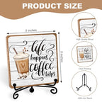 Coffee Lover Gifts for Women Men, Funny Coffee Bar Accessories, Table Decorations Supplies, Desk Shelf Cubicles for Bar Decoration Plaque Gifts - style: coffee sign 10
